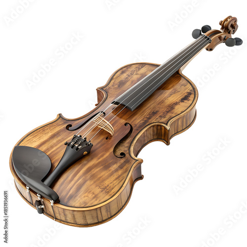 wood violin ,isolated on transparent background png