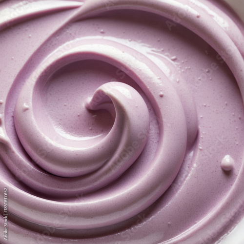 Blueberry yogurt. Healthy breakfast meal in macro