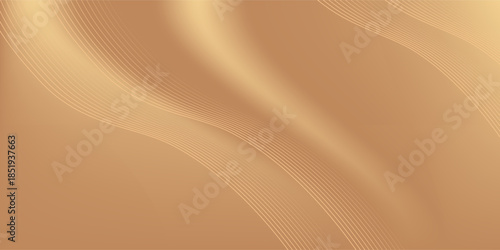 Abstract gold lines background with light effects. vector