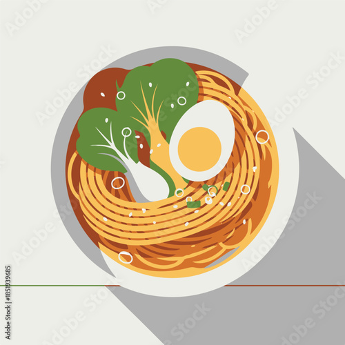Vibrant Noodle Dish with Egg and Broccoli