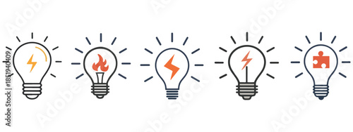  Vector Light Bulb Icons: Ideas, Innovation & Solutions .