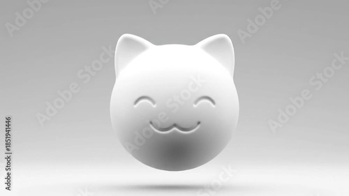 Abstract 3 d rendering of a smiling cat head