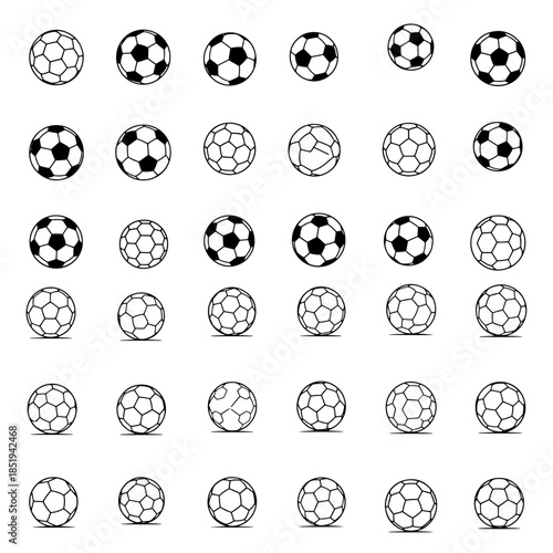 footballs icons set