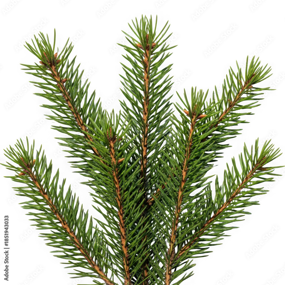 Naklejka premium Pine tree branch isolated on transparent background