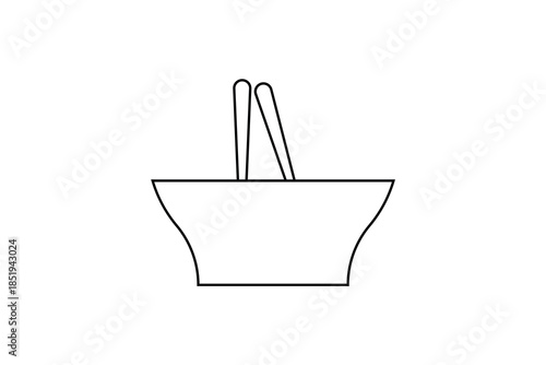 chopsticks and bowl icon, set of chopsticks and bowl on white background.