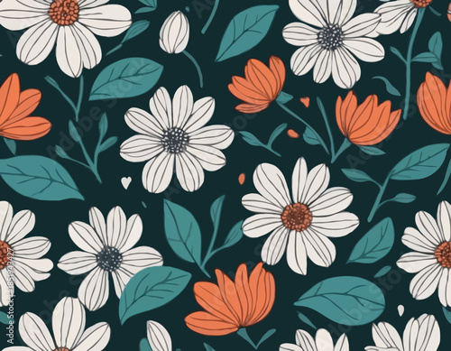 Floral Line Art Vector Illustration