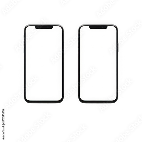 Two smartphones icon, isolated on transparent background