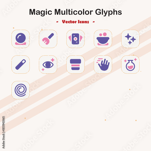 Magic Multicolor Glyphs Vector Icons