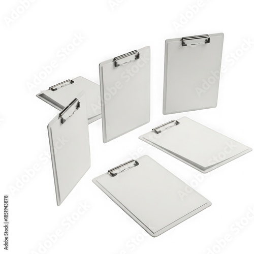 Collection of clipboards, isolated on transparent background