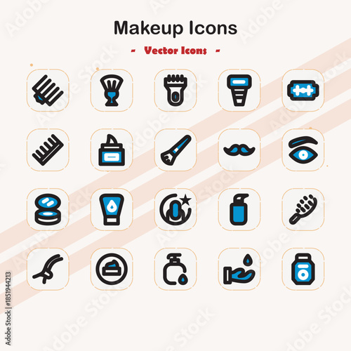Makeup and Beauty Icons Set