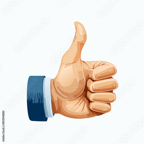 Thumb up hand gesture illustration positive approval agreement