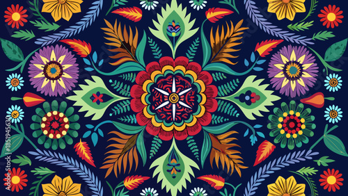 Vibrant floral mandala