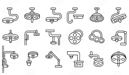Simple sketch pipe and valve symbols set in monochrome illustration