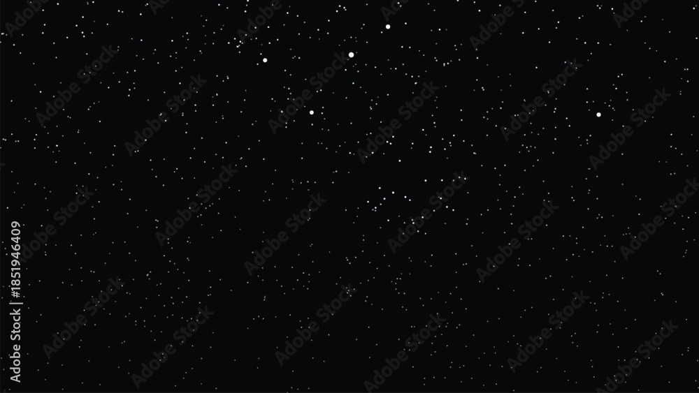 Fototapeta premium White Starry Dotted Texture on Black Background – Night Sky Space Vector Pattern