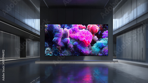 A modern digital display that delivers vivid visuals with an ultra-thin screen, sharp contrast, and high brightness.