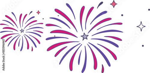 Minimal single step platform standing on clean white background with colorful firework burst above, abstract celebration concept for success, achievement, festival, milestone, promotion