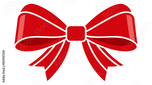 Red bow with white trim