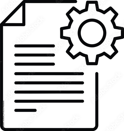 document with gear icon for settings or configuration