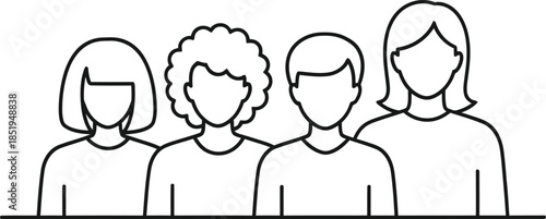 group of people standing together in a line