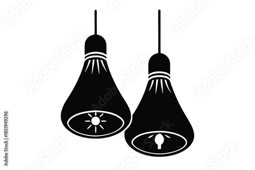 Set of glowing bell-shaped bulbs, radiating warmth and light, perfect for festive or abstract design concepts, EPS vector.