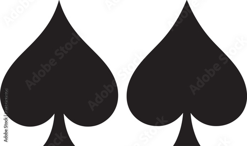Two black spades suit symbols for playing cards game