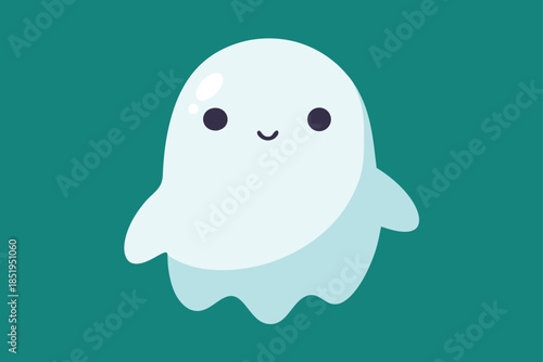 Simple and cute blobby ghost graphic, a fun character design perfect for Halloween themes and whimsical illustrations.