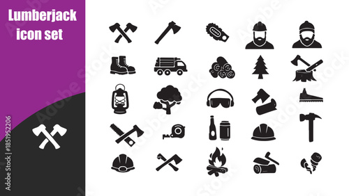 Lumberjack icon set