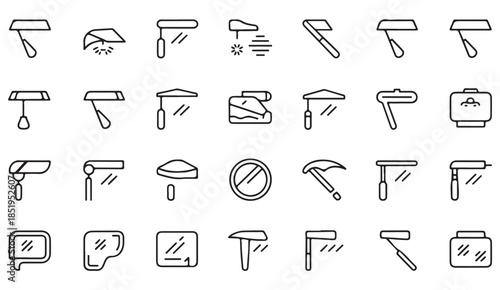 Weather and precipitation outline icons collection for forecast design