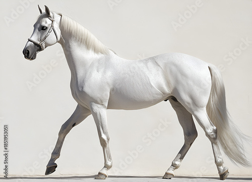 white horse isolated on white