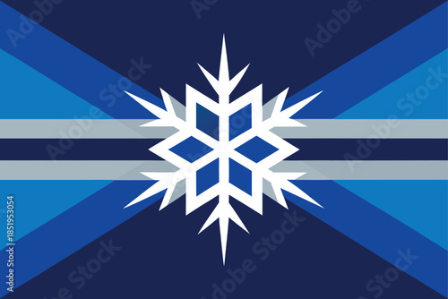 Chic blue and silver snowflake stripe pattern, a seamless repeat design for sophisticated winter and holiday themes.