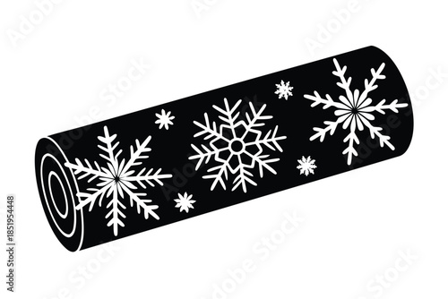 Blue and white snowflake wrapping paper design, perfect for festive holiday gifts and winter packaging.