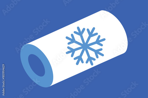 Elegant blue and white snowflake seamless pattern for winter and holiday wrapping paper, conveying a crisp, clean aesthetic.