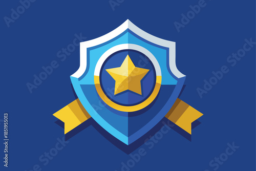 Vector set of classic blue ribbon award badges with sophisticated gold trim, ideal for accolades and achievements.
