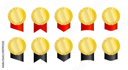 シンプルで使いやすいメダルを配置したリボン装飾集