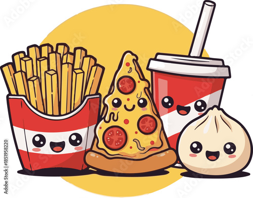 Cute Food Items Set