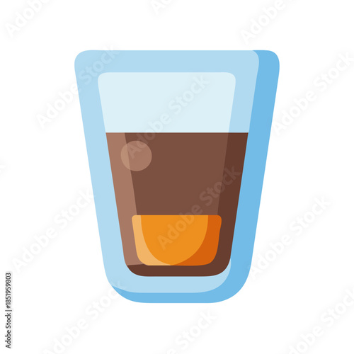 Elegant shot of coffee drink in a modern glass