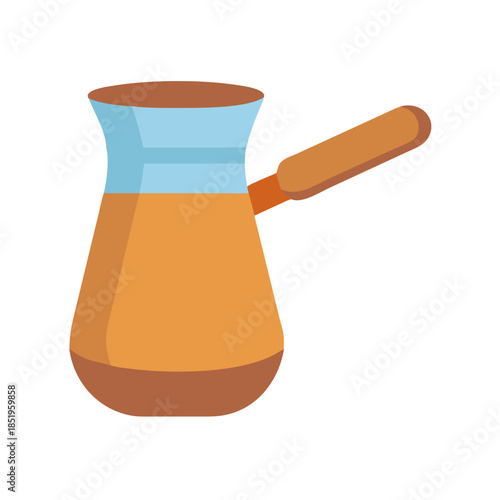 Flat illustration of a traditional Turkish coffee pot