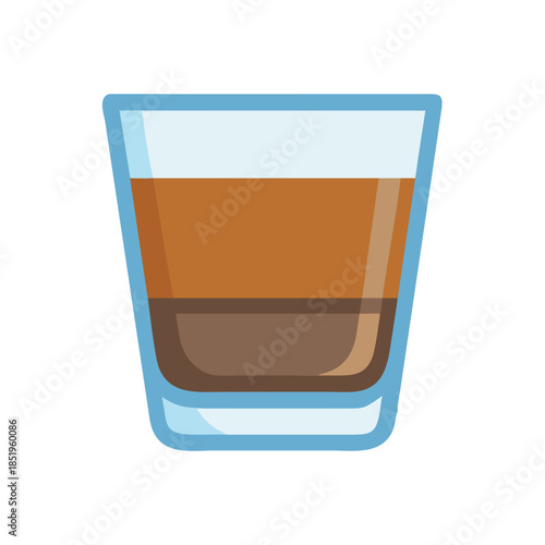 Neatly layered shot glass graphic with rich brown hues