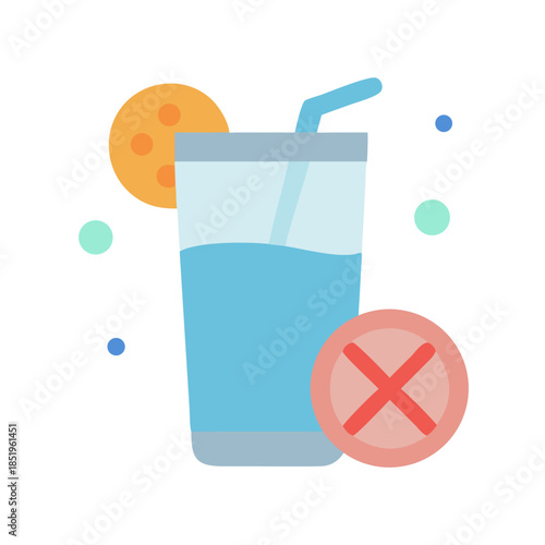 Flat design vector illustration of unhealthy sugary drinks