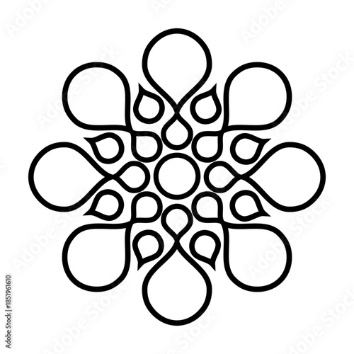traditional geometric pattern icon symbol for decoration outline design