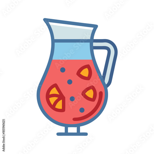 Pitcher of refreshing sangria with floating citrus fruit slices