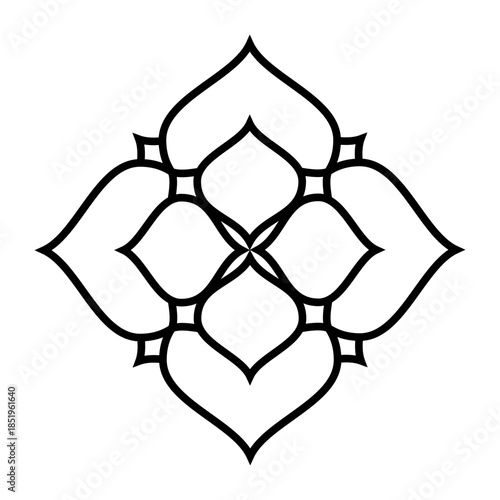 tradition geometric pattern icon symbol for decoration outline