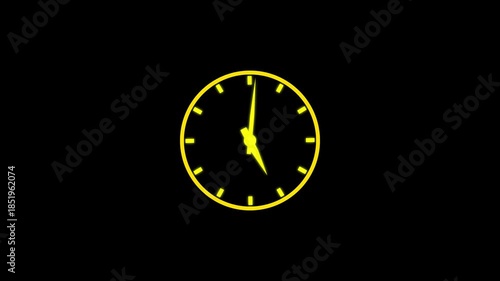 Wallpaper Mural clock icon animation on black background. analog clock timer circle animated. 12 Hours Clock Torontodigital.ca