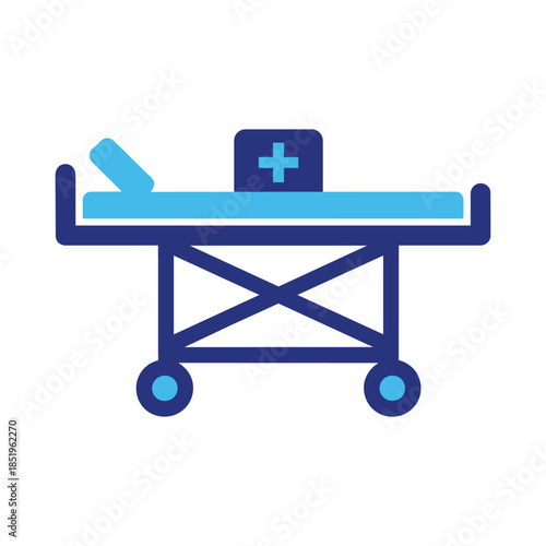 Medical stretcher gurney vector illustration for emergency transport