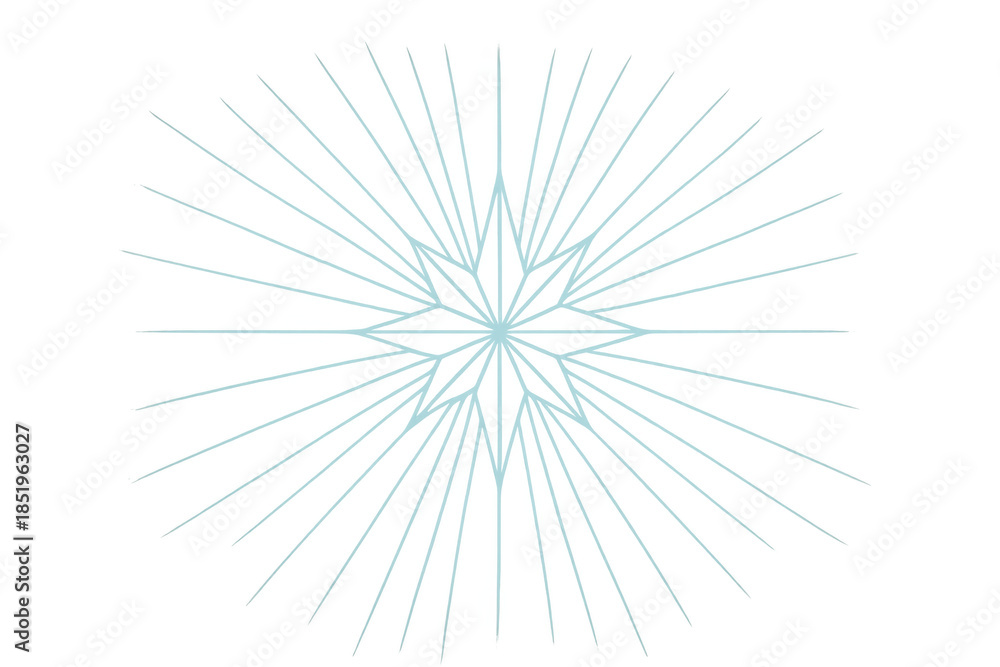 Fototapeta premium Light blue radial sunburst effect generating optical flare or light ray on transparent background