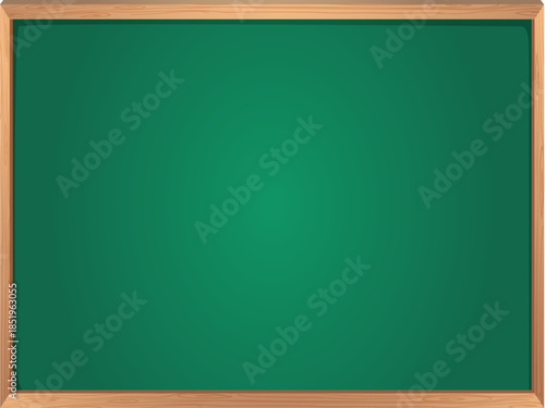 Green school blackboard vector illustration with detailed classroom teaching board, chalk texture, realistic design for education, learning, writing, academic and teacher presentation concept