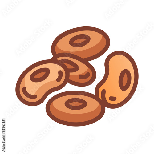 Stylized pile of kidney beans on a white background