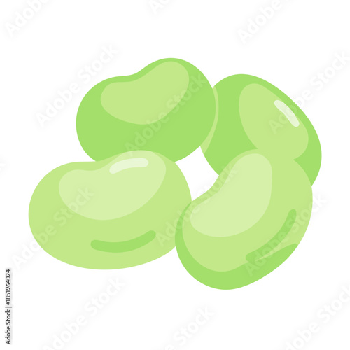 Illustration of pile of Lima beans on white background