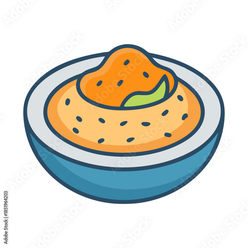 Artistic bowl of hummus with dip and toppings