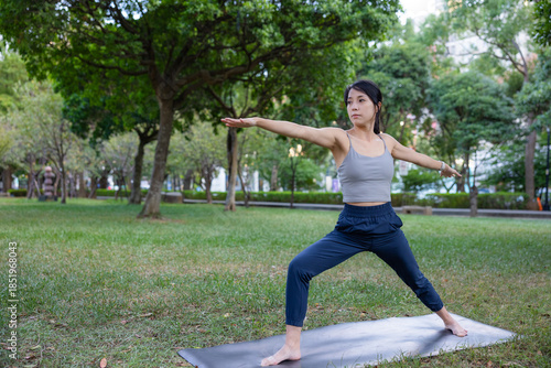 Wallpaper Mural Woman practicing yoga and meditation in nature Torontodigital.ca